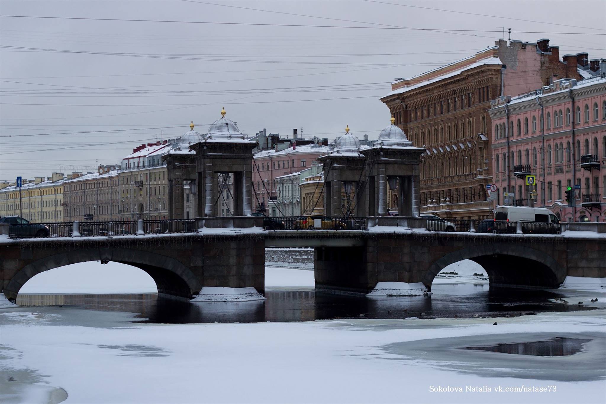 мост ломоносова зимой в санкт петербурге